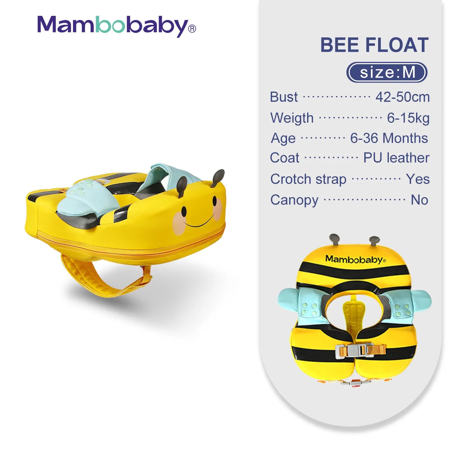 Baby Float With Crotch Strap & Inflation-free Solid Core