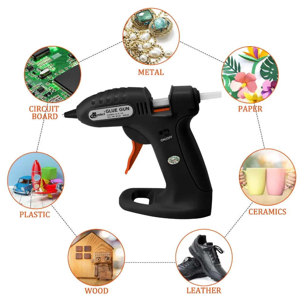DC3.7V Cordless Hot Melt Glue Gun with 30 Mini Glue Sticks