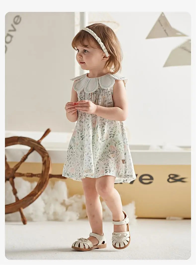 Dave Bella Flower Party Dress for Girls Sweet Sleeveless