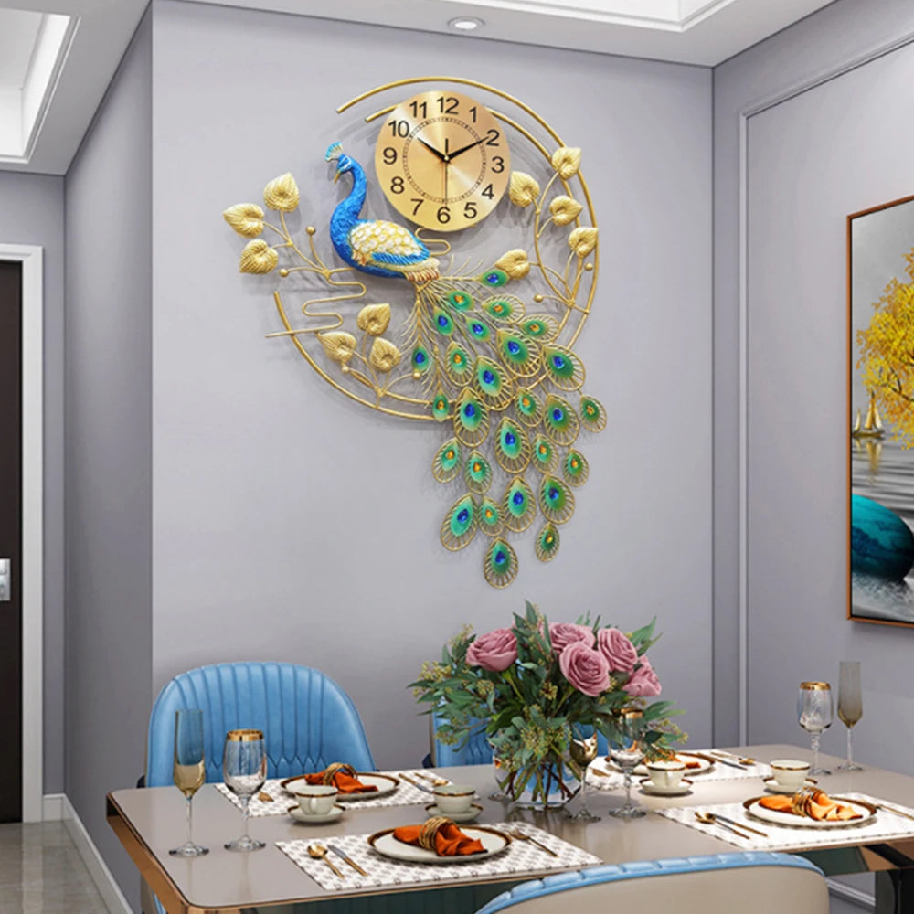 36.6 * 25.6in Modern Wall Clock Luxury Crystal Silent Watch
