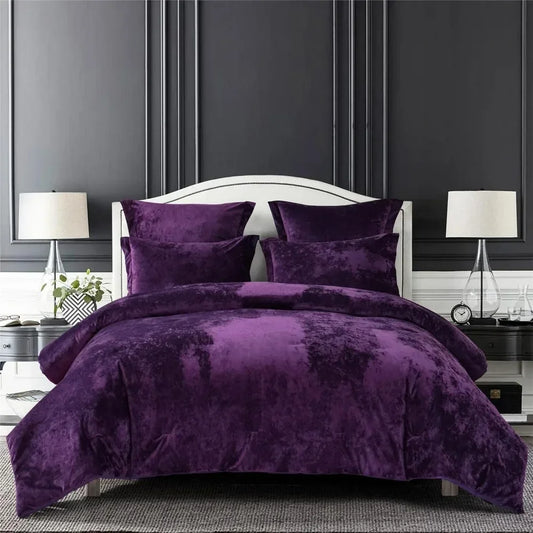 Duvet cover, Distressed Velvet Face and Brushed Solid Microfiber
