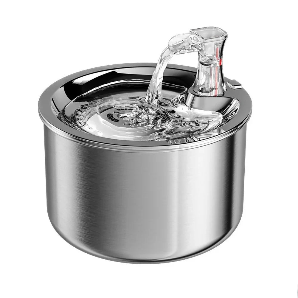 2L Smart Cat Water Fountain Automatic Filter Dispenser 304 Stainless Steel