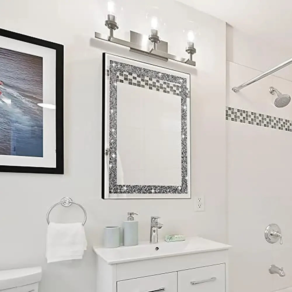 Crystal Crush Diamond Mirror 16x20 Luxury Wall Décor
