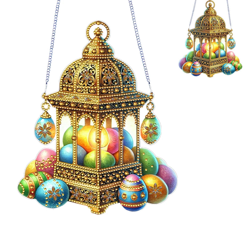 Easter Egg Basket Rhinestone Diamond Art Pendants DIY
