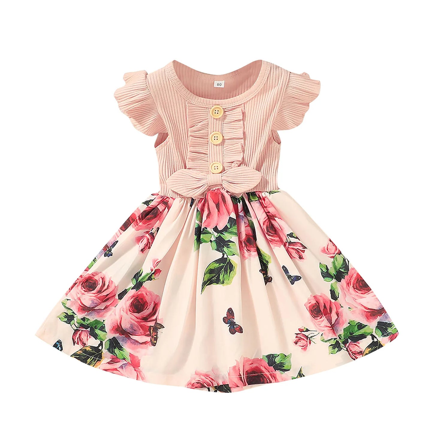Baby Princess Party Dresses for Girls Elegant Ruffle Sleeve
