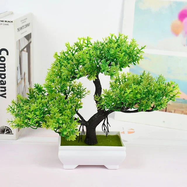 Artificial Bonsai Small Tree Pot Fake Plant Flowers
