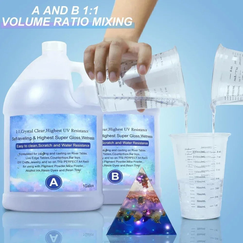 Epoxy Resin 2 Gallon Kit - Crystal Clear Self Leveling Resin