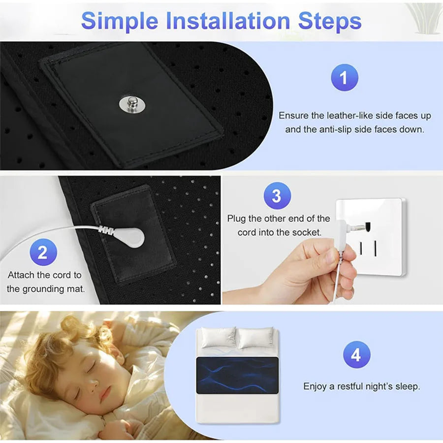 Bed grounding pad, grounding bed sheet, mattress pads