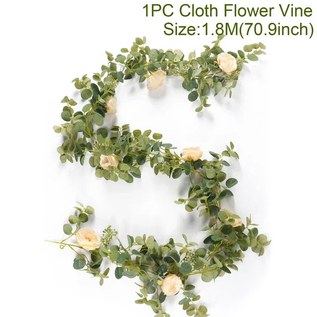 Peony Artificial Flowers String Fake Plants Eucalyptus Vine Garland