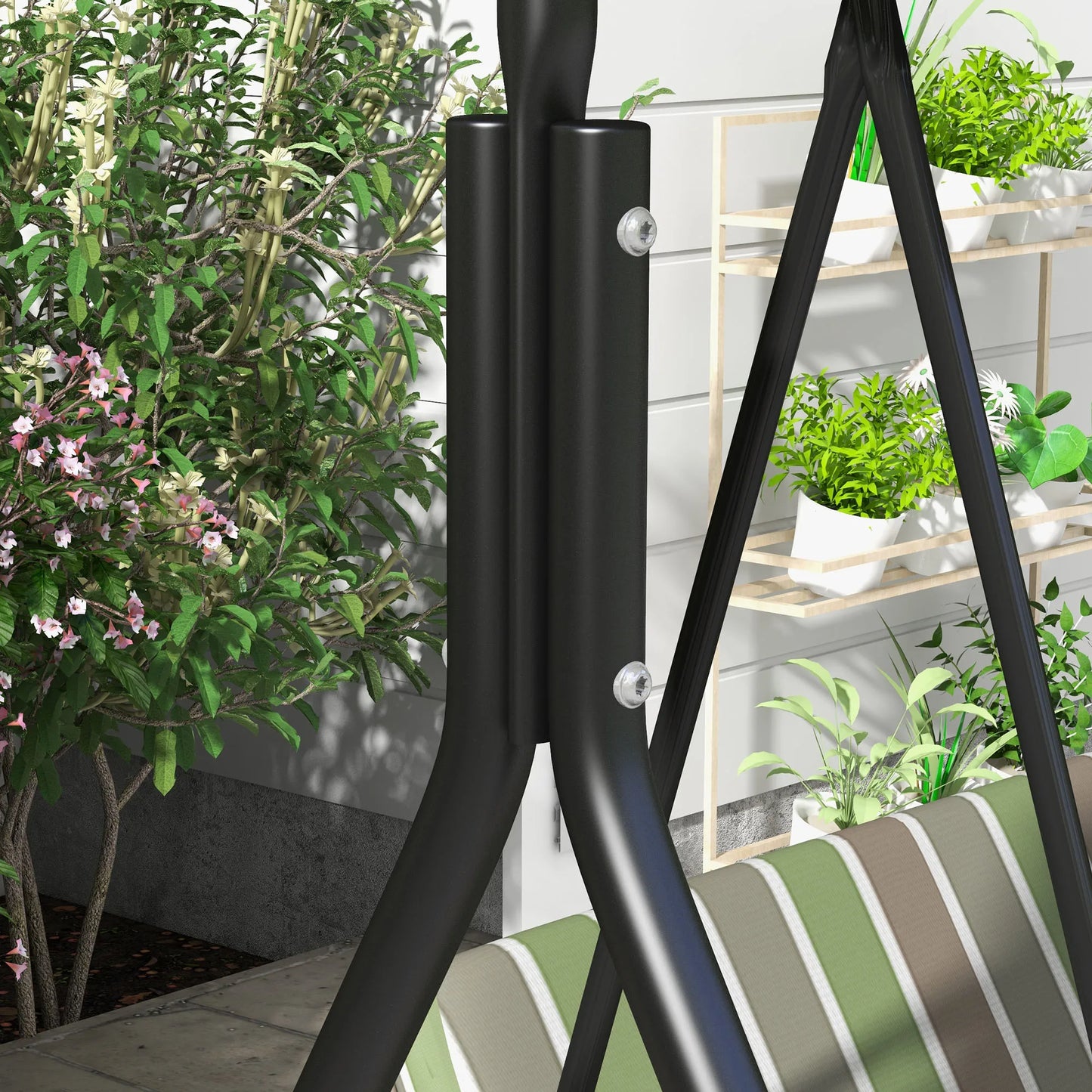 Outdoor Patio Swing W/ Canopy & Cushion
