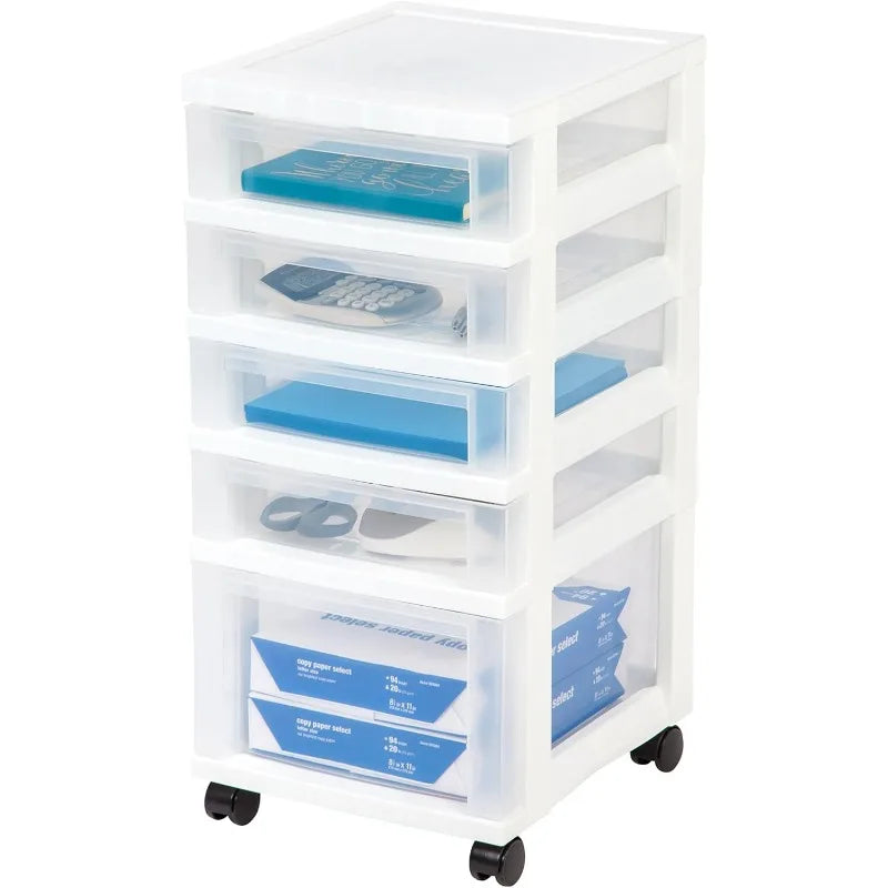 USA Plastic Drawer Storage Organizer Rolling Cart with 6 Drawers
