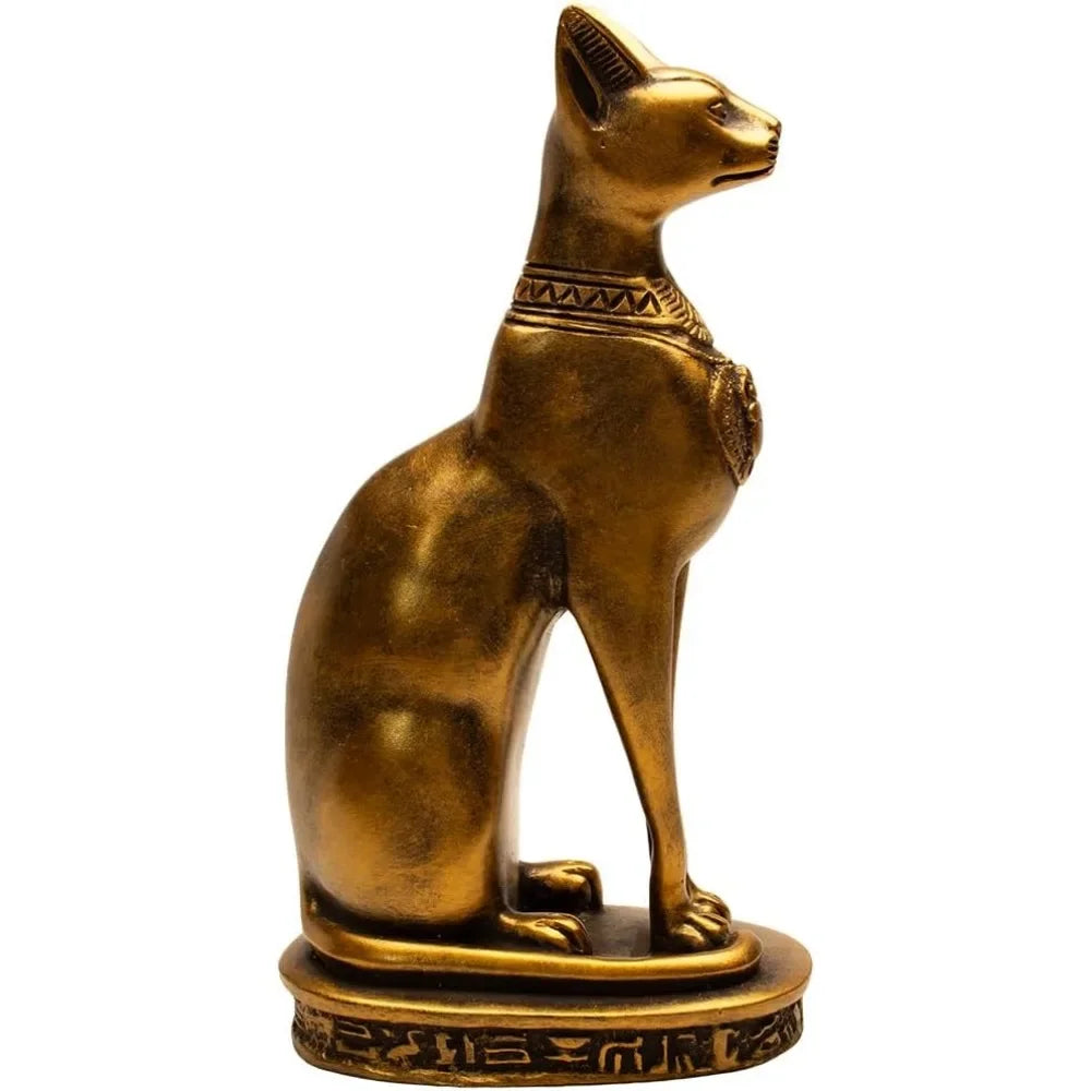 Cat Goddess Statue - Bronze - 8" Tall - Made in Egypt Decoration Home Decorations Sculptures & Figurines Decor Ornaments Crafts