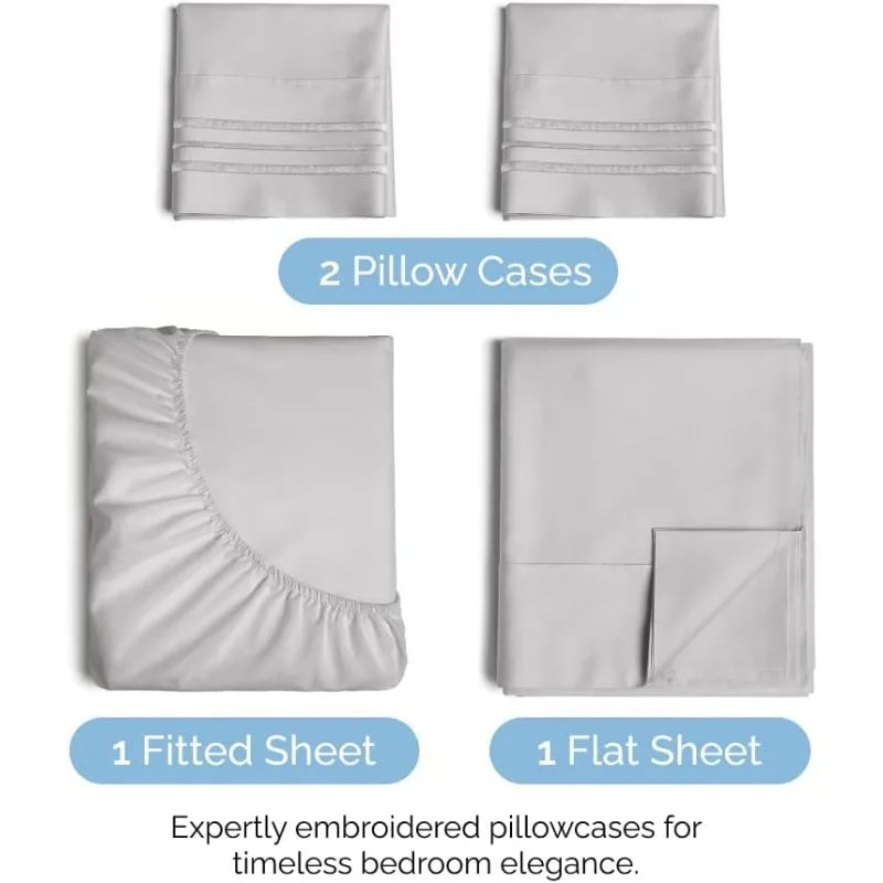 Comfy Breathable & Cooling Sheets - Light Grey