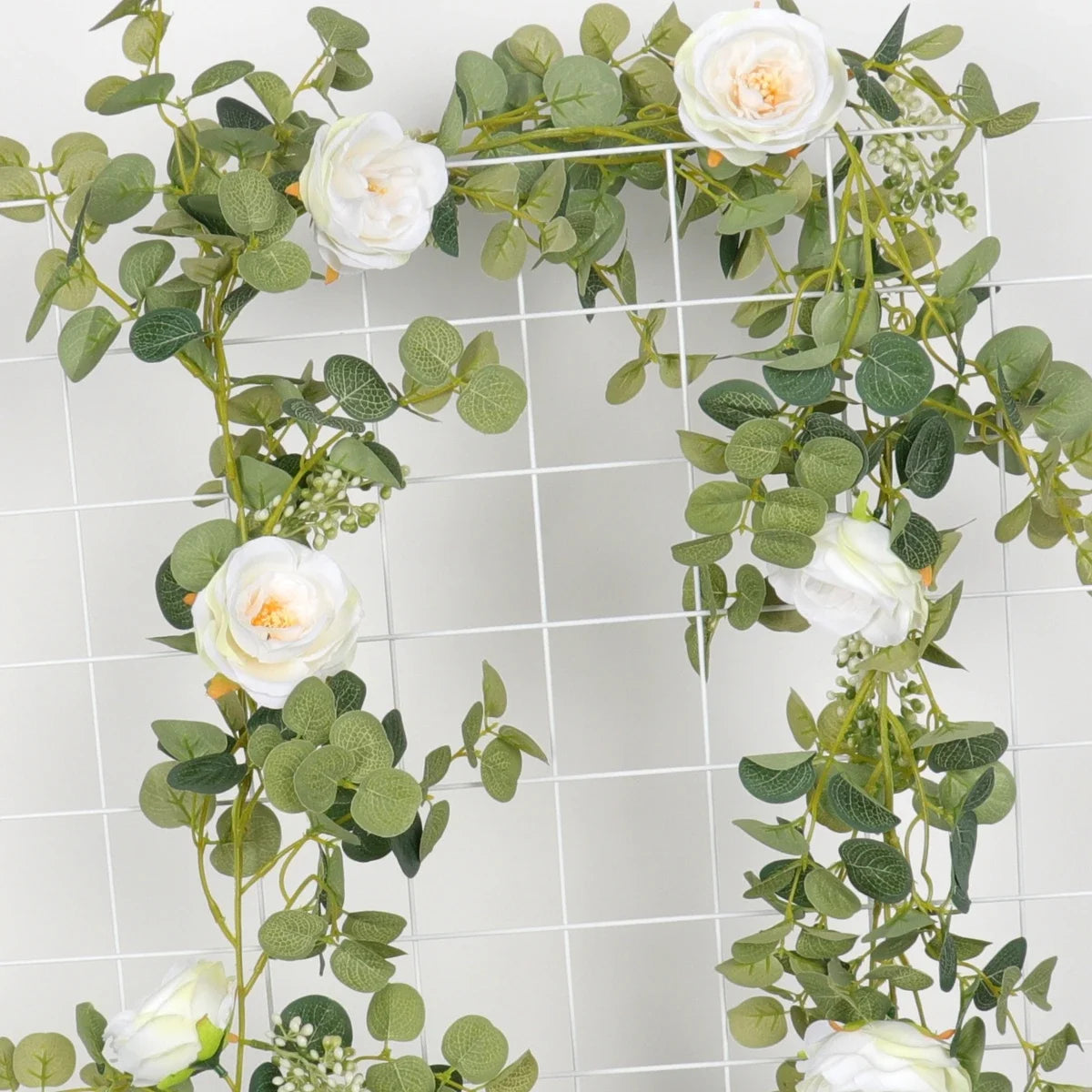 Peony Artificial Flowers String Fake Plants Eucalyptus Vine Garland
