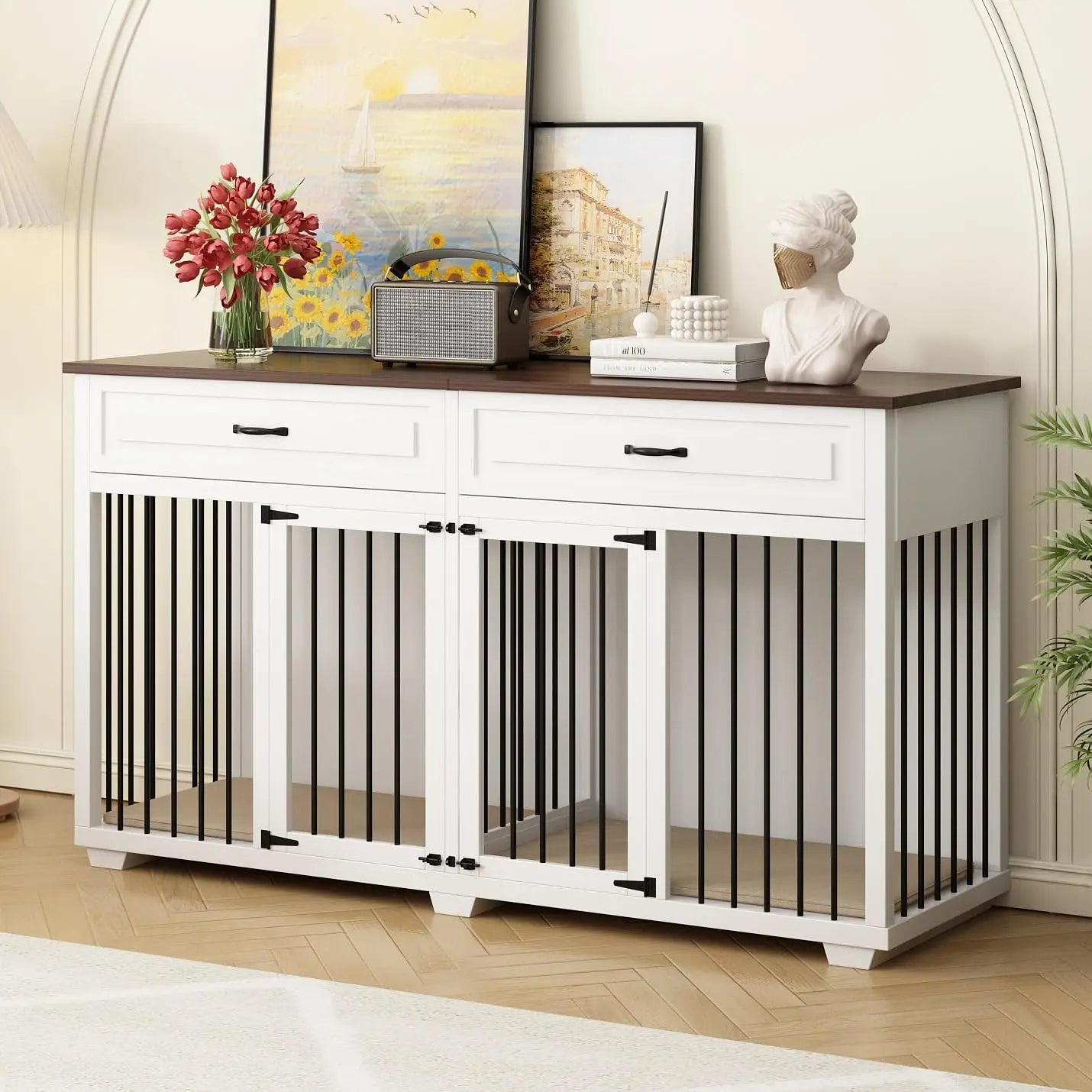 Large Dog Crate Furniture 72 Inch Wooden