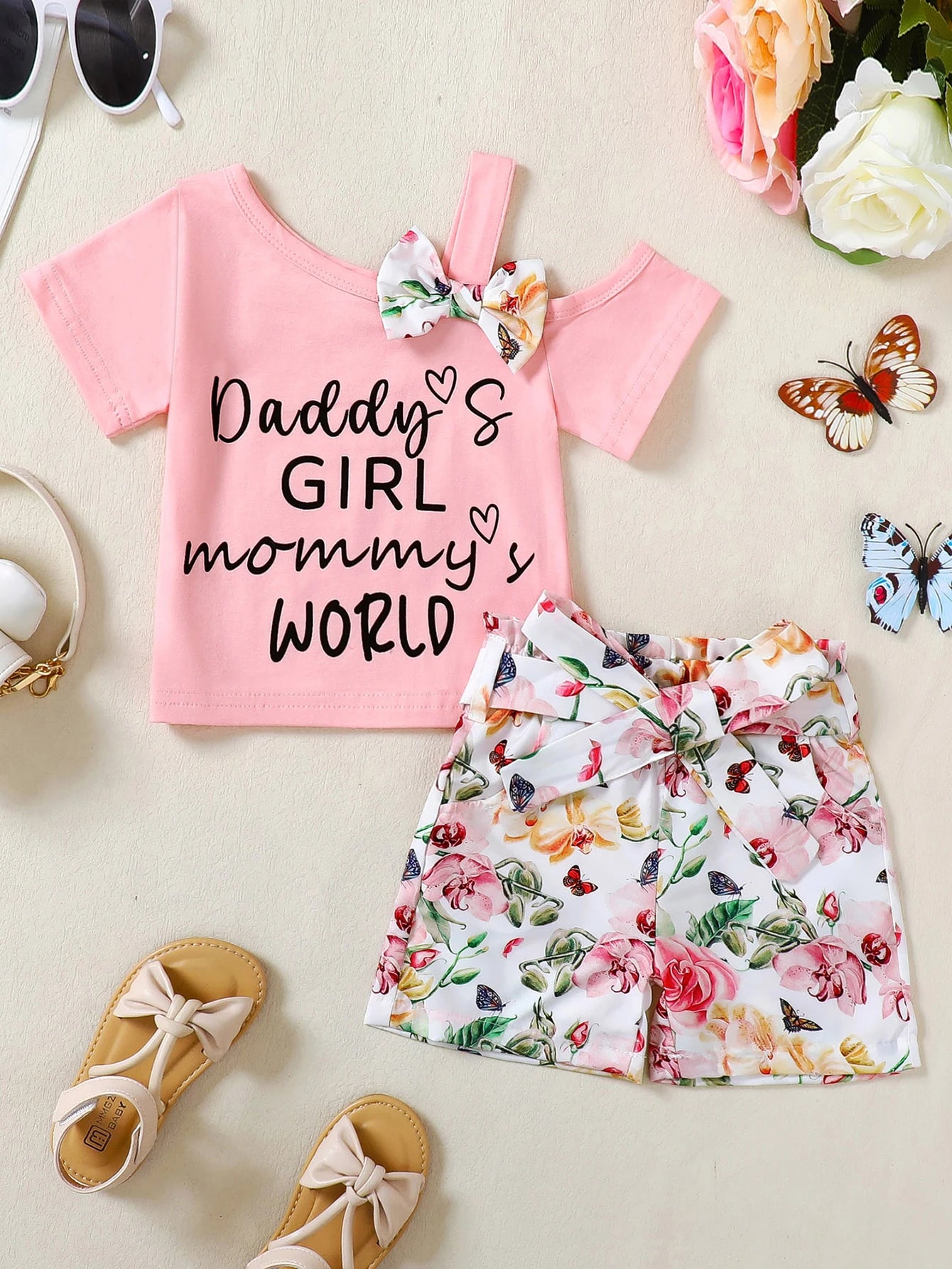 Toddler Baby Girls Clothes T-shirt Casual Shorts Set Outfits
