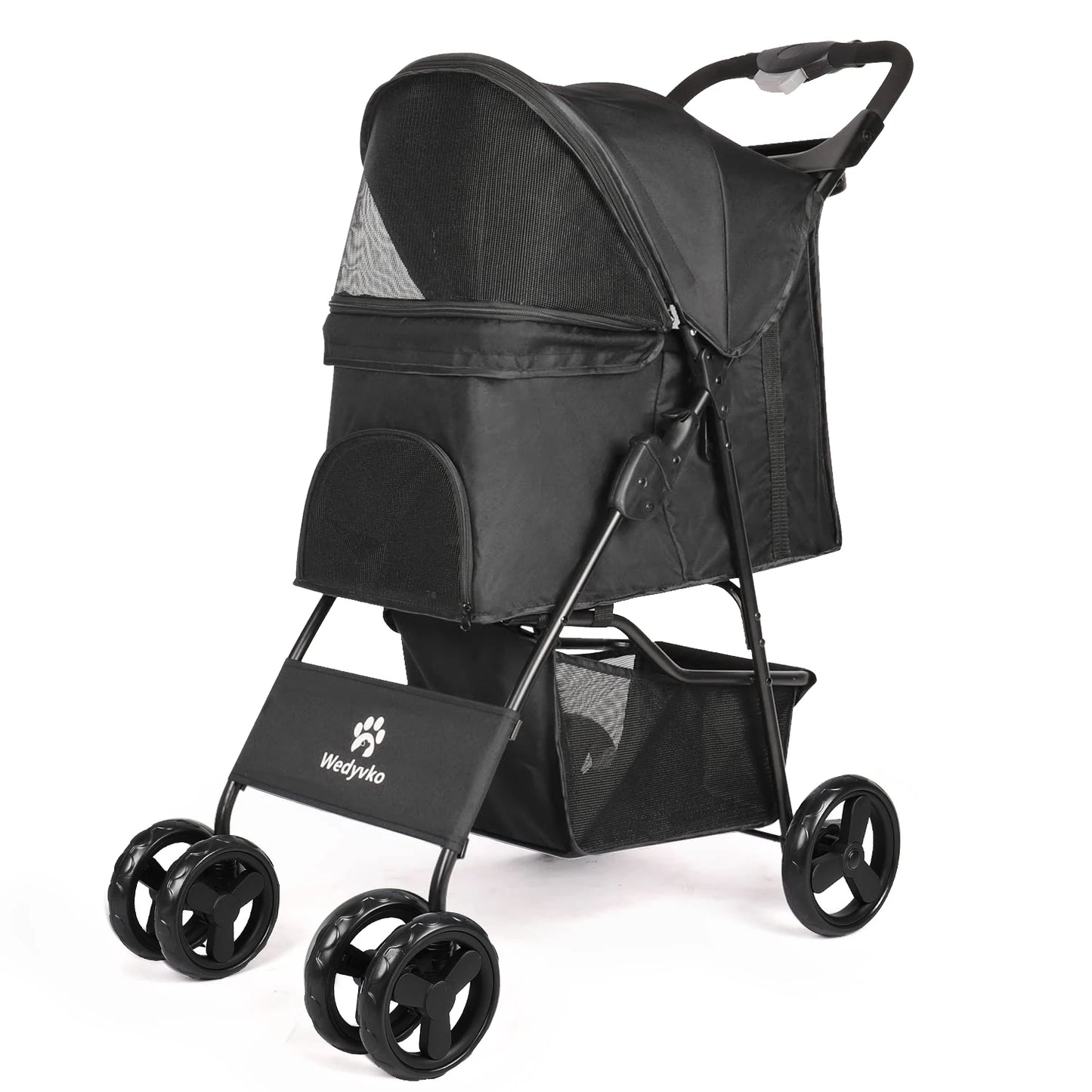 Four-Wheeled Universal Wheel Luxury Pet Stroller With Cup Holder
