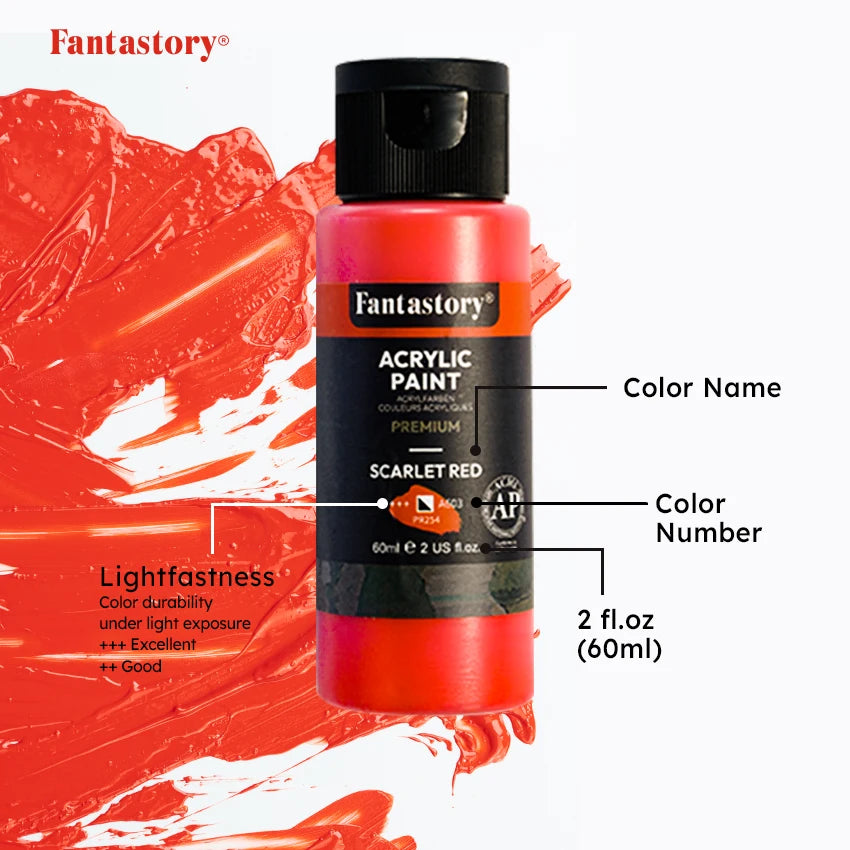 Fantastory 28 Classic Colors Acrylic Paint Set