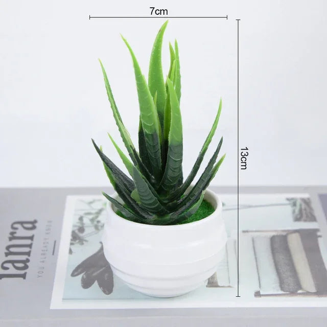 Artificial Bonsai Small Tree Pot Fake Plant Flowers