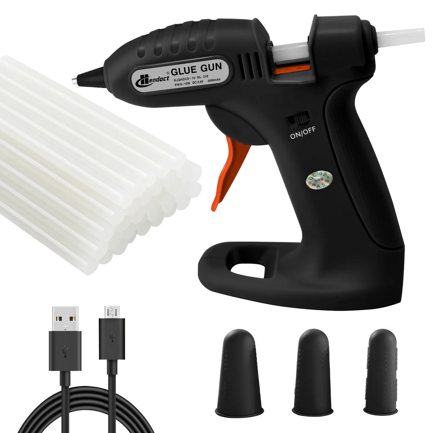 DC3.7V Cordless Hot Melt Glue Gun with 30 Mini Glue Sticks