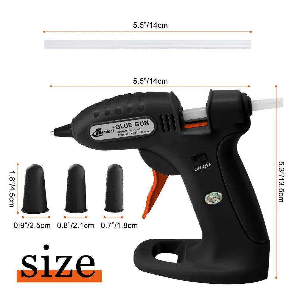DC3.7V Cordless Hot Melt Glue Gun with 30 Mini Glue Sticks