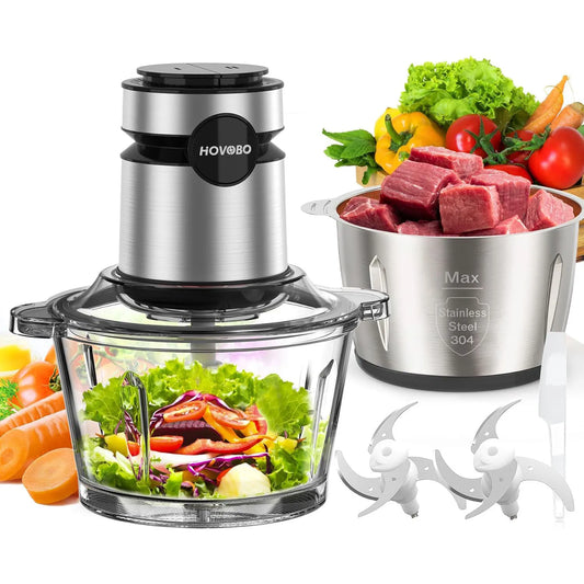 Electric Food Processor, Glass Bowl Food Chopper