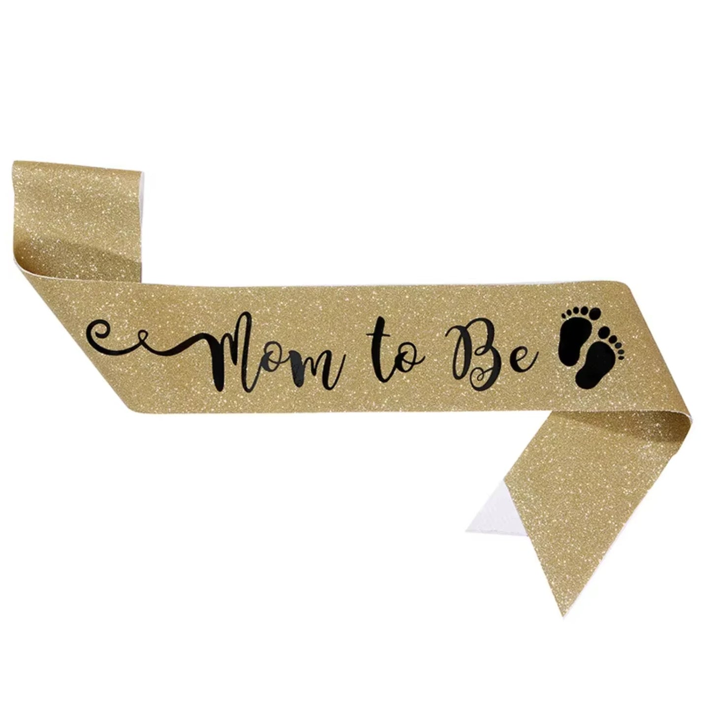 1pcs  Baby shower supplies gold and rose gold mom to be glitter sash for new mom party gift