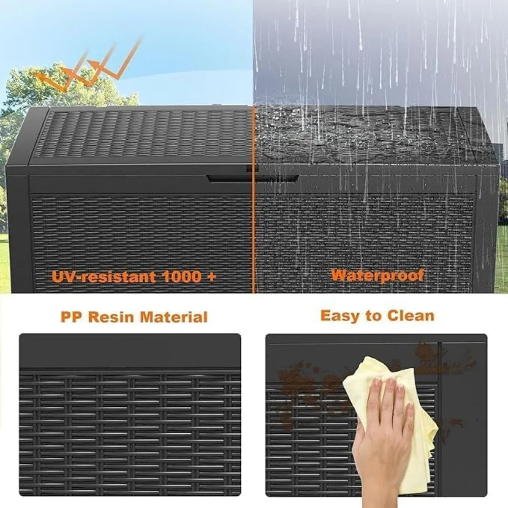 100 Gallon Large Deck Box, Outdoor Storage Box