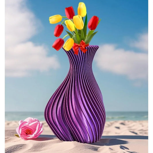 3D Printed Twisted Striped Love-Shaped Vase Unique Gift