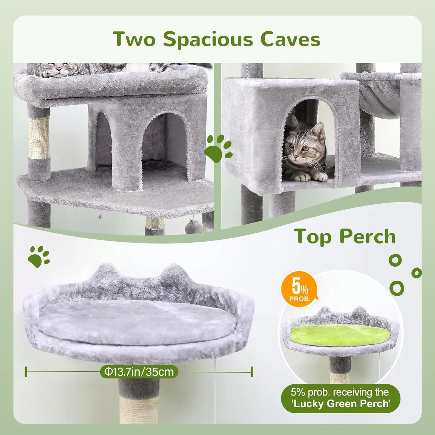S72 Heavy Duty Cat Trees for Large Cats 72in Cat Tower