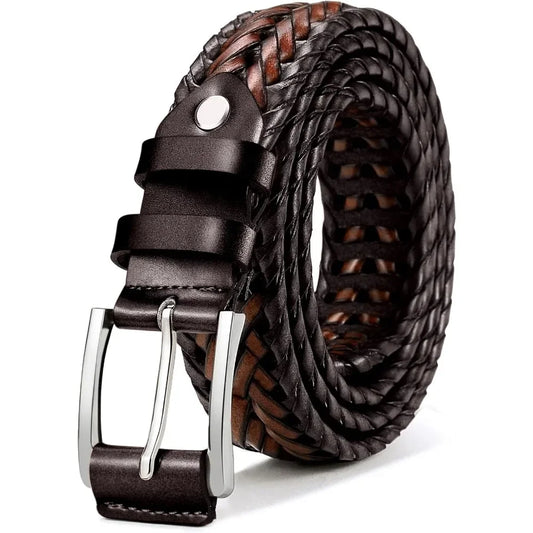 Leather Woven Braided Belts for Men
