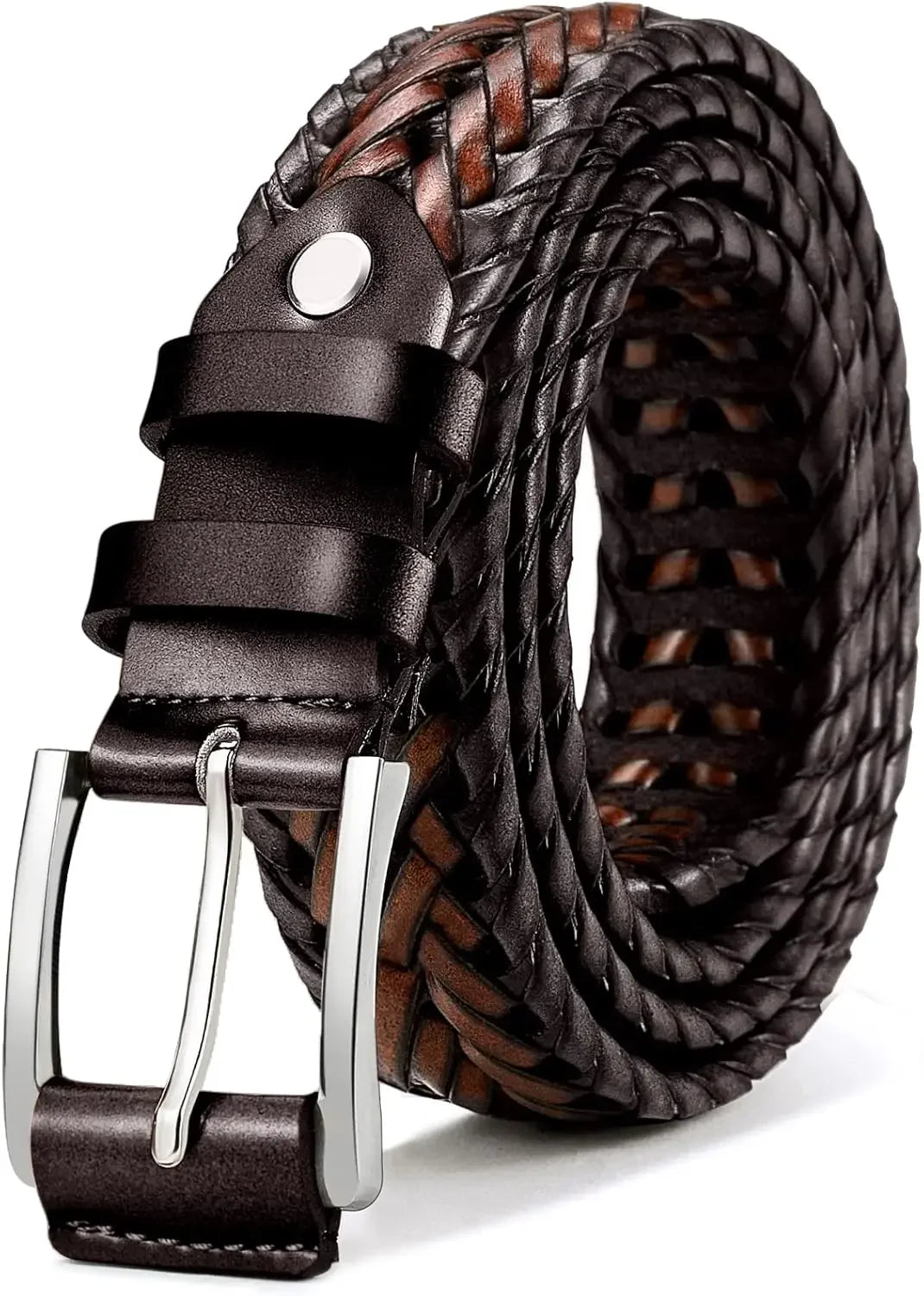 Leather Woven Braided Belts for Men