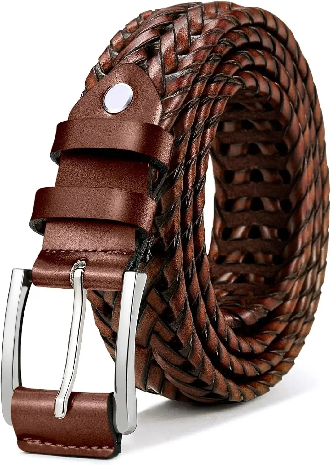 Leather Woven Braided Belts for Men