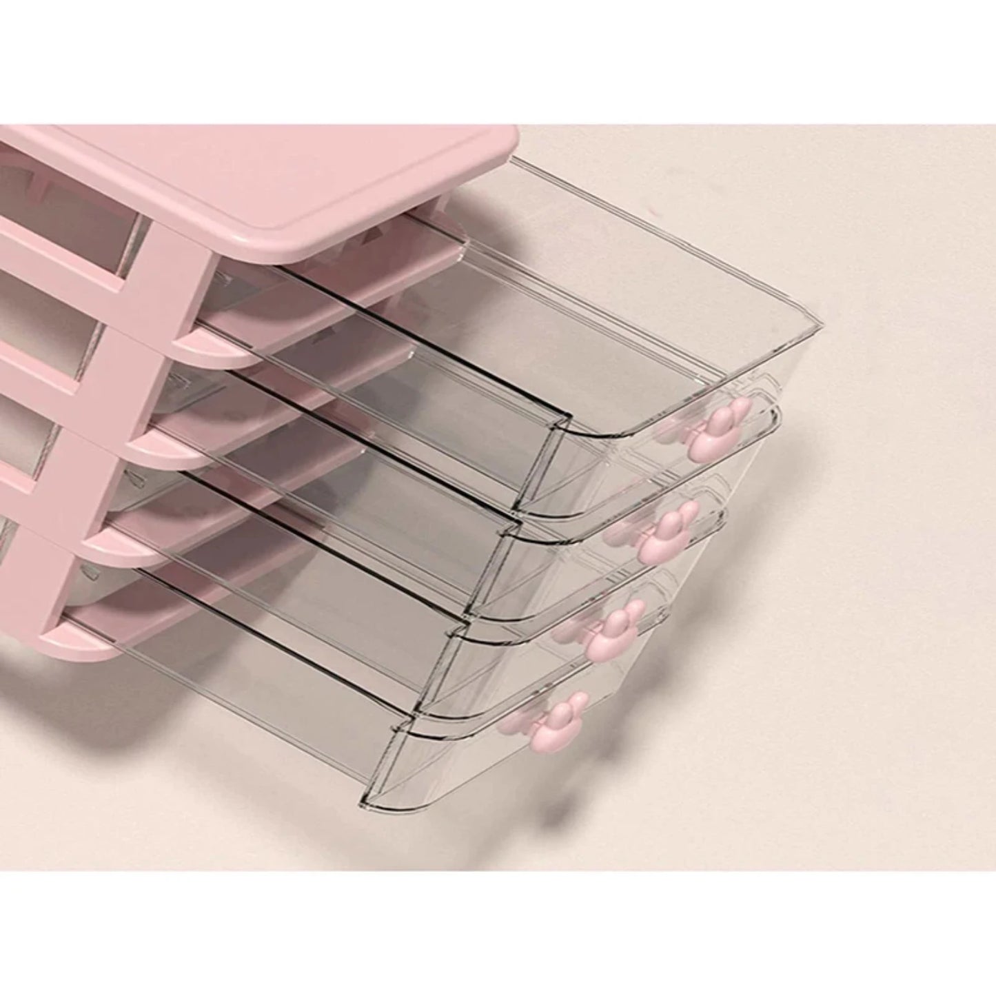 Art 4 Drawers Desk  Organizer,Stackable Desktop Drawer Cabinet, Clear  Box  Makeup Office Craft Supplies Key hider outdoor