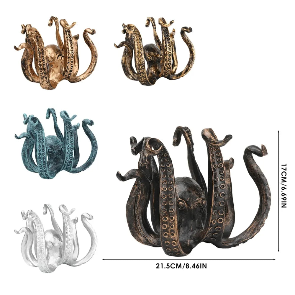 Octopus Model Statue Decorations Funny Garden Resin Ocean Animal Ornaments Suitable for Indoor Outdoor