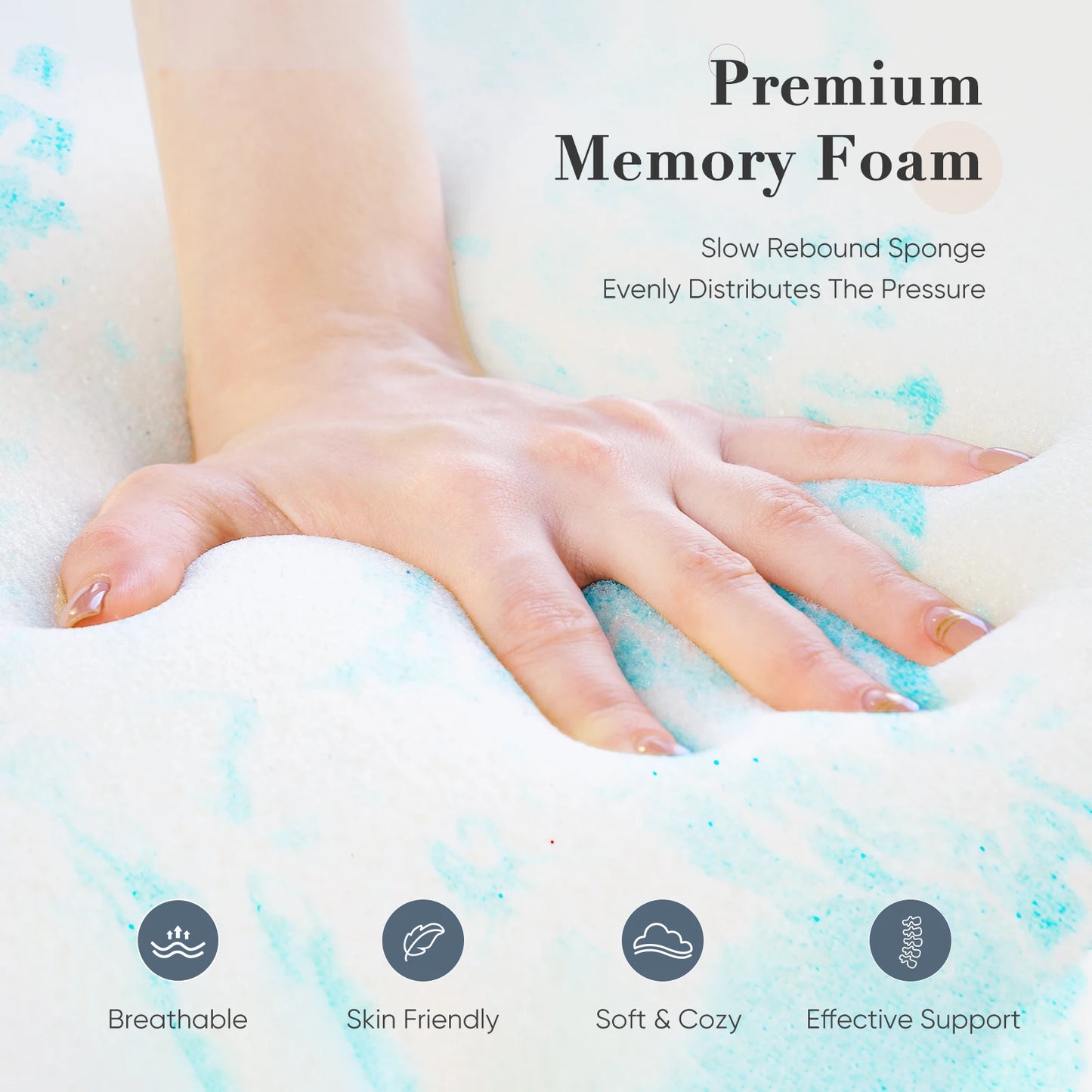 2-3 Inch Gel Memory Foam Mattress Topper Full Size Cooling Mattress