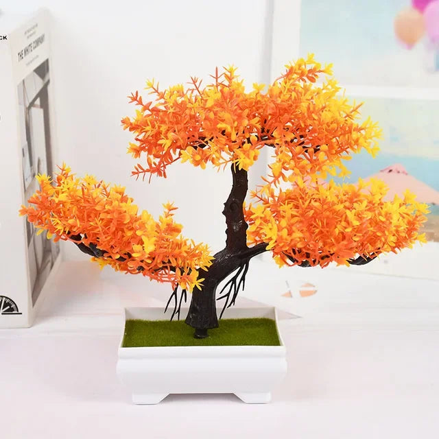 Artificial Bonsai Small Tree Pot Fake Plant Flowers