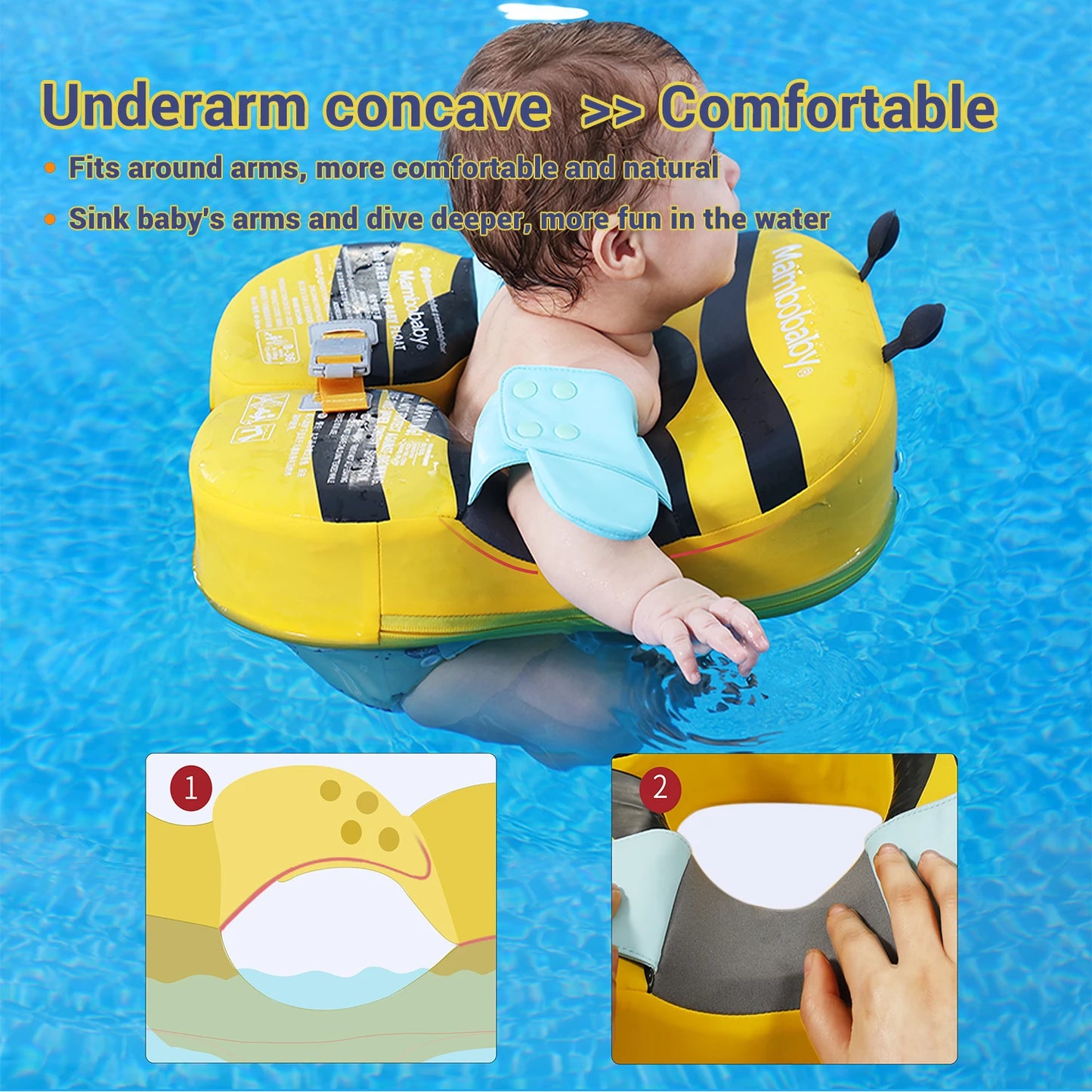 Baby Float With Crotch Strap & Inflation-free Solid Core