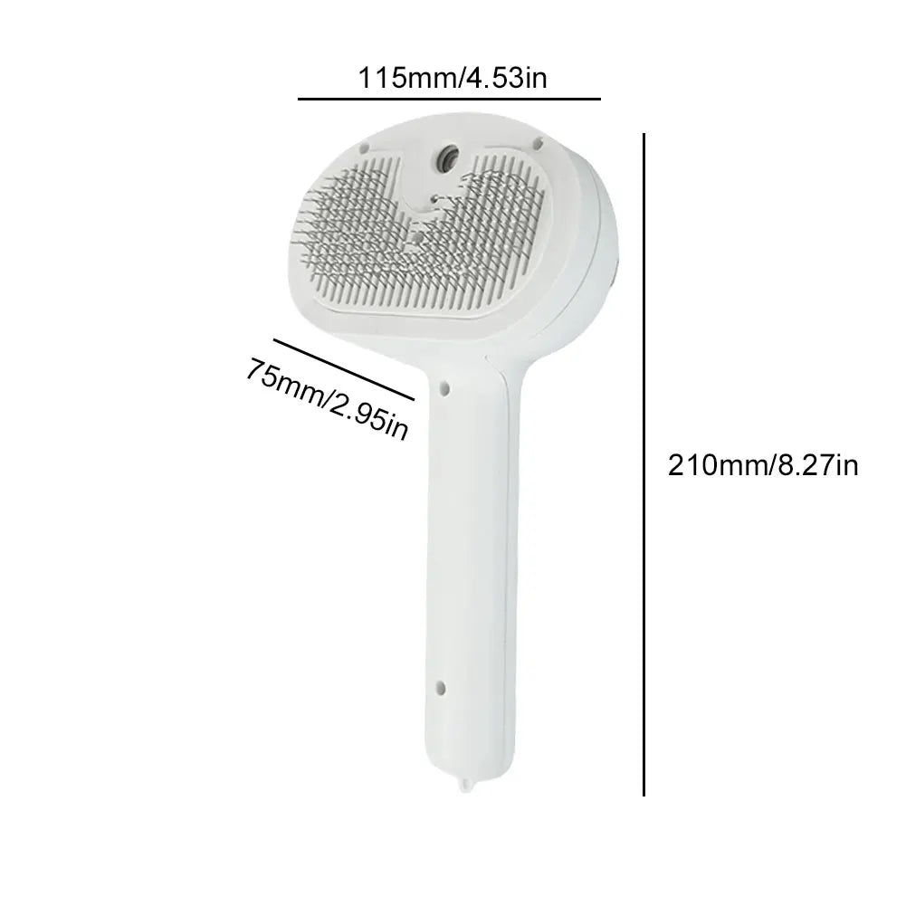 Cat Hair Brush with Release Button Massage Grooming Brush Rechargeable Spray Cat Brush for Long and Short Hair Dogs and Cats