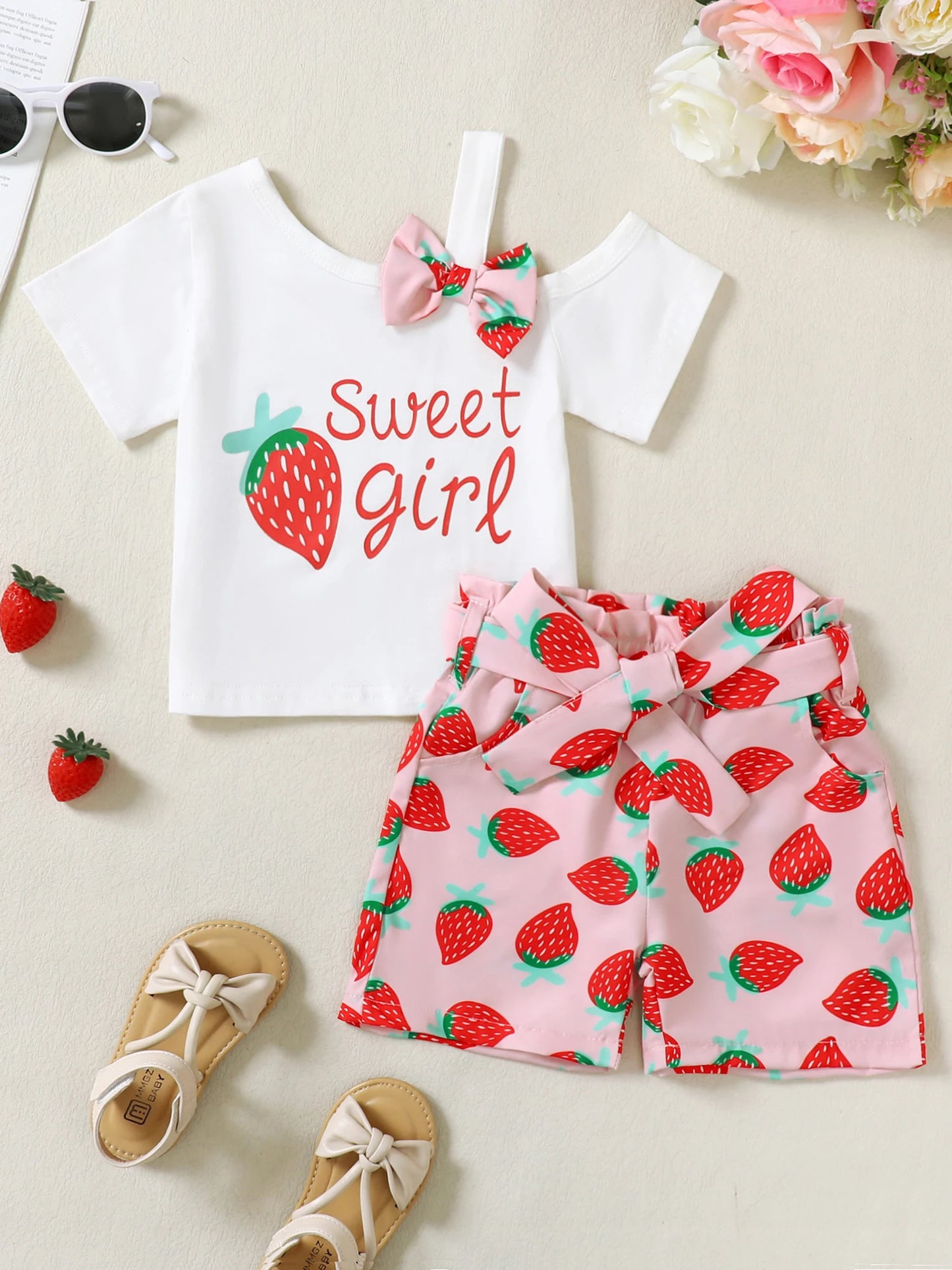 Toddler Baby Girls Clothes T-shirt Casual Shorts Set Outfits