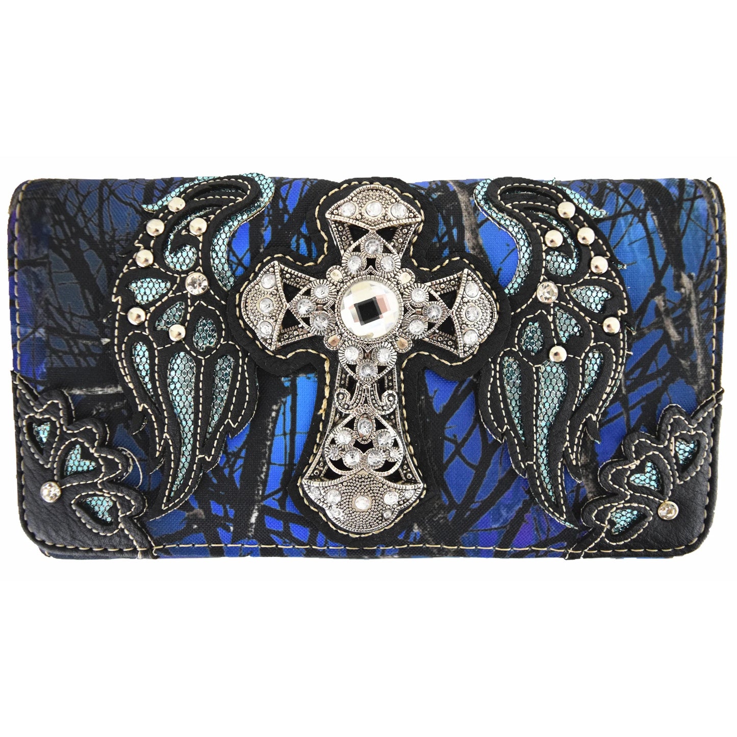Camouflage Rhinestone Glow Wings Western Style Purse