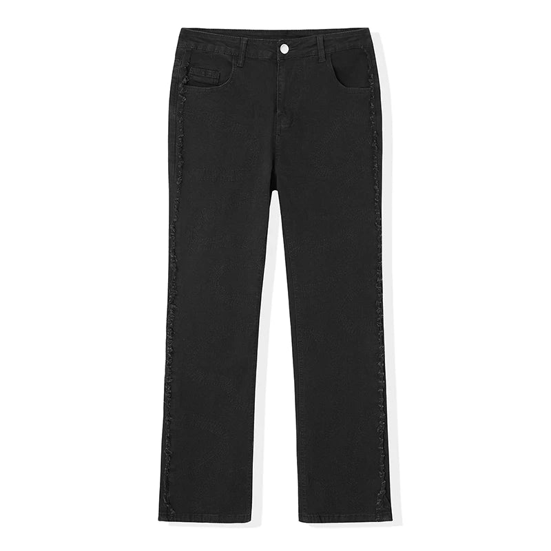 Men's Stylish Embroidered Denim Jeans with Trendy Streetwear Design