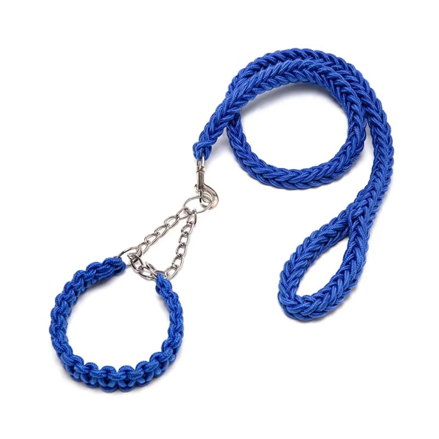 Black  Braided Dog Rope Leash Durable Nylon Collars with Lights for Dogs and Cats for Walking