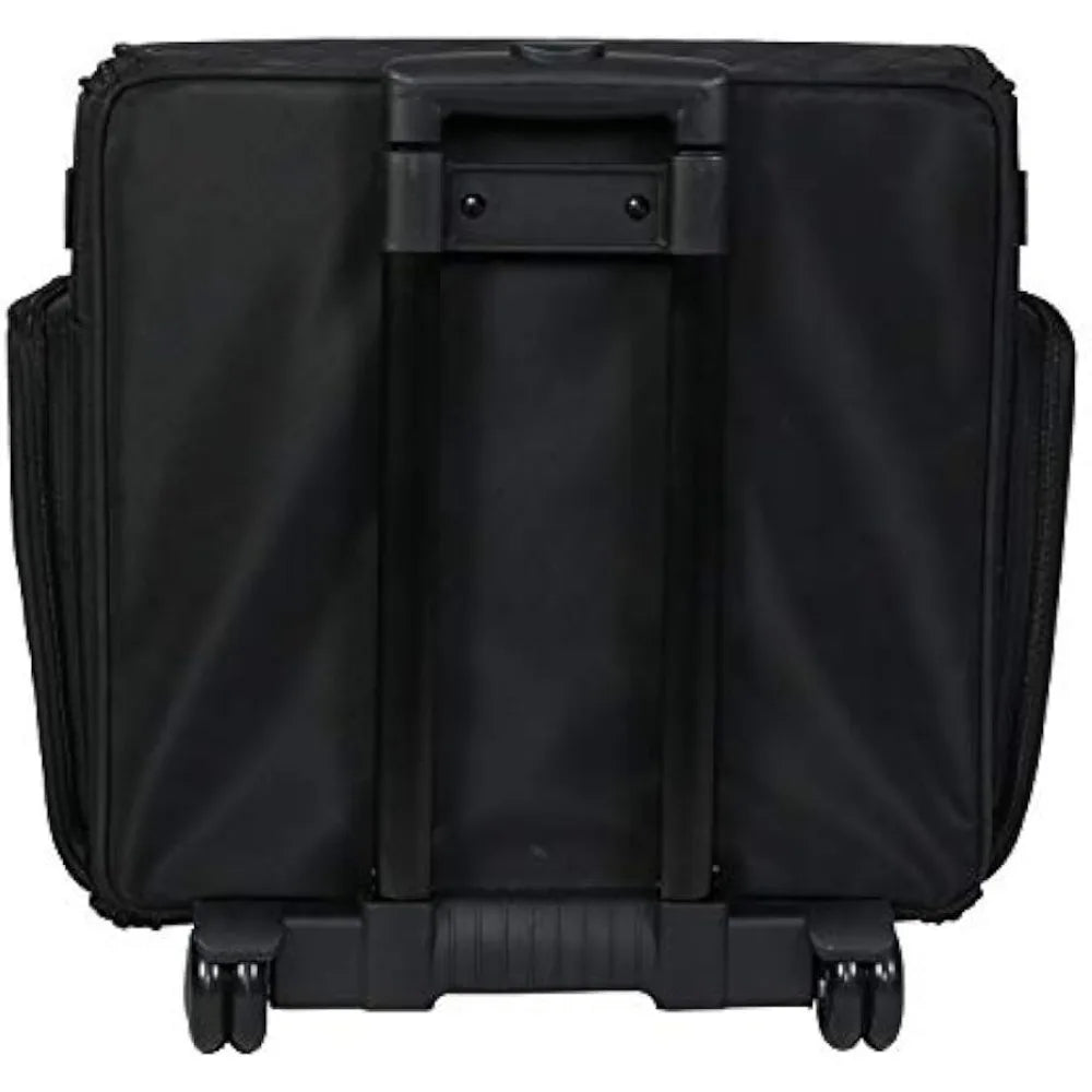 Everything Mary Deluxe Rolling Papercraft Craft Case Black Quilted Scrapbook Tote Bag w Wheels for Scrapbooking Art