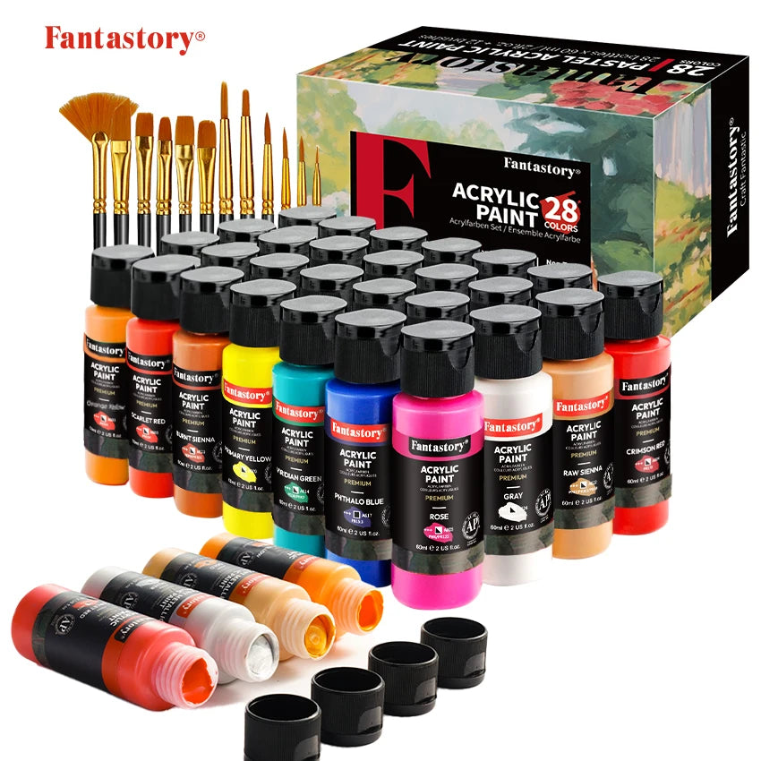 Fantastory 28 Classic Colors Acrylic Paint Set