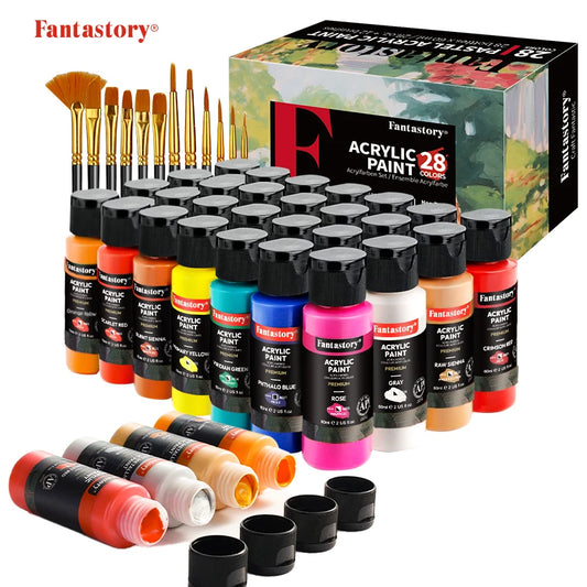 Fantastory 28 Classic Colors Acrylic Paint Set