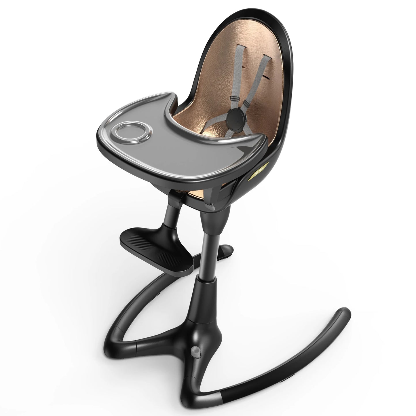 Hot Mom Baby High Chair With Adjustable Seat Height, Eating Chair with Foot Rest,Removable Tray,PU Leather Cushion