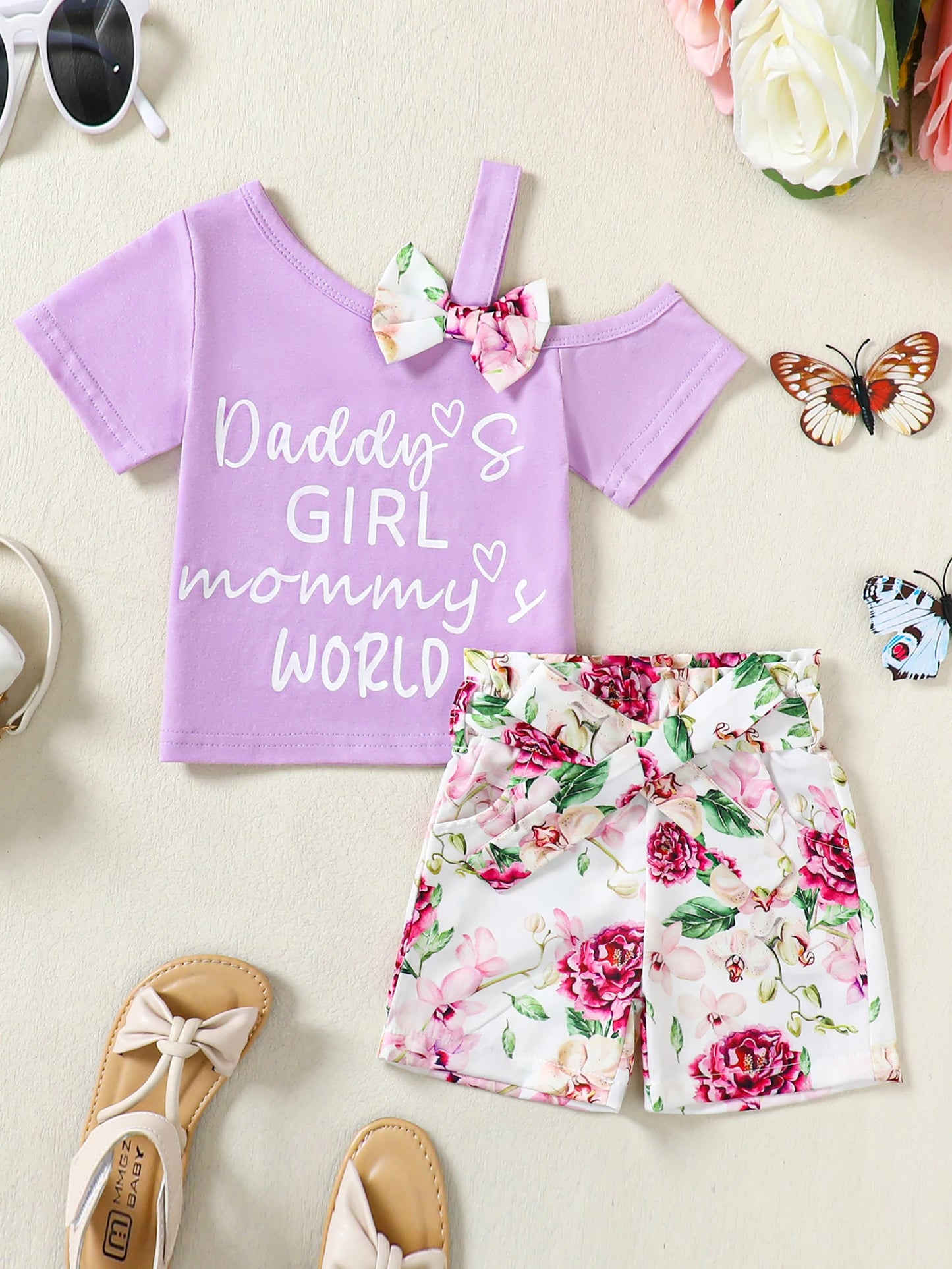 Toddler Baby Girls Clothes T-shirt Casual Shorts Set Outfits