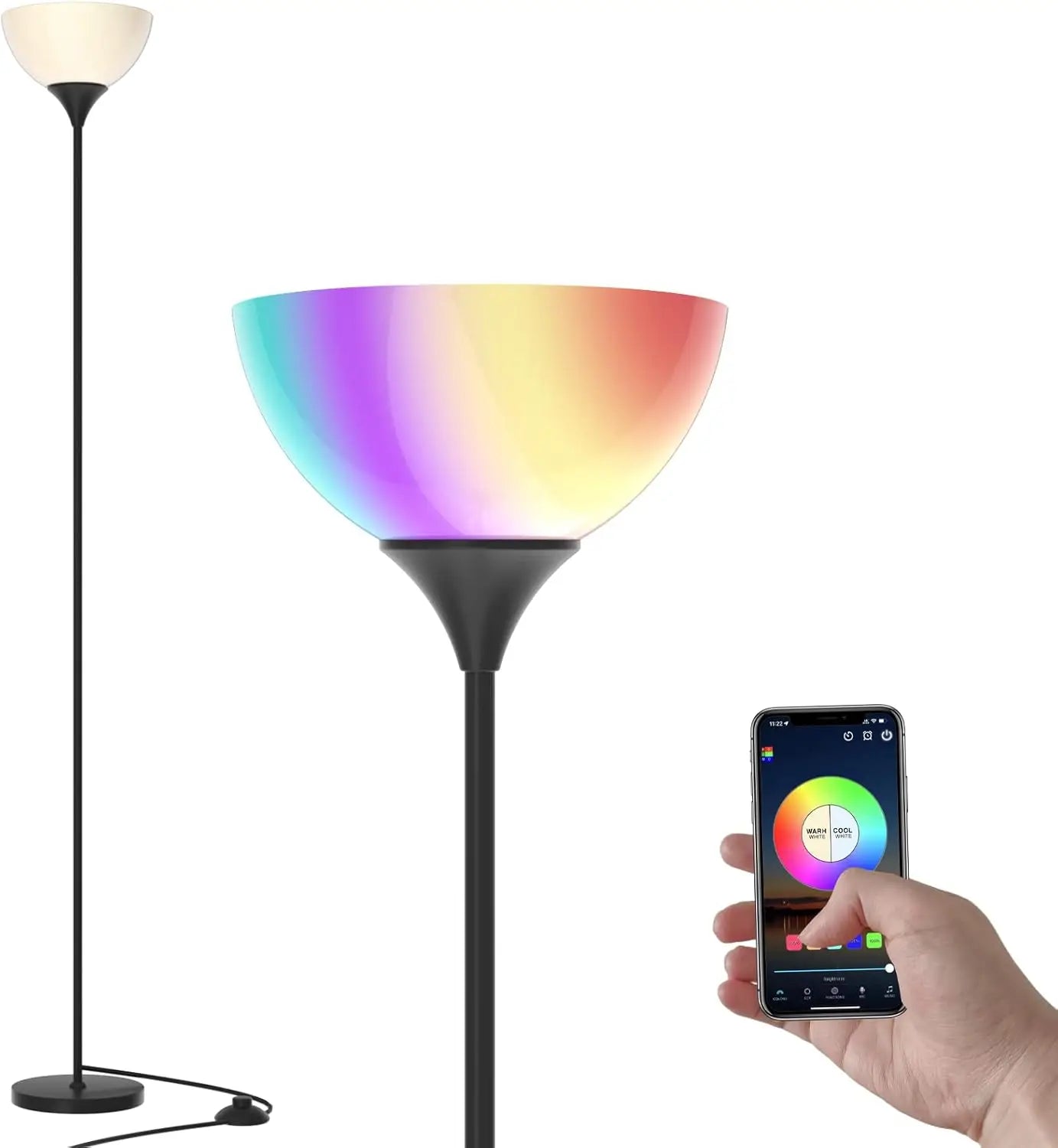 Floor Lamp, Colorless Mild Brightness Remote Control