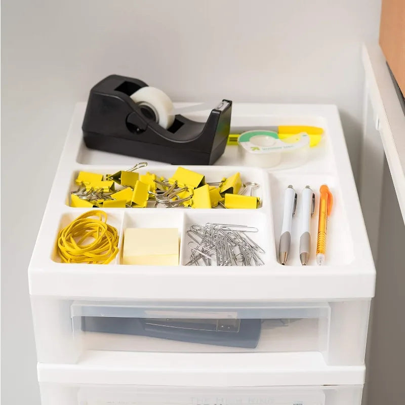 USA Plastic Drawer Storage Organizer Rolling Cart with 6 Drawers